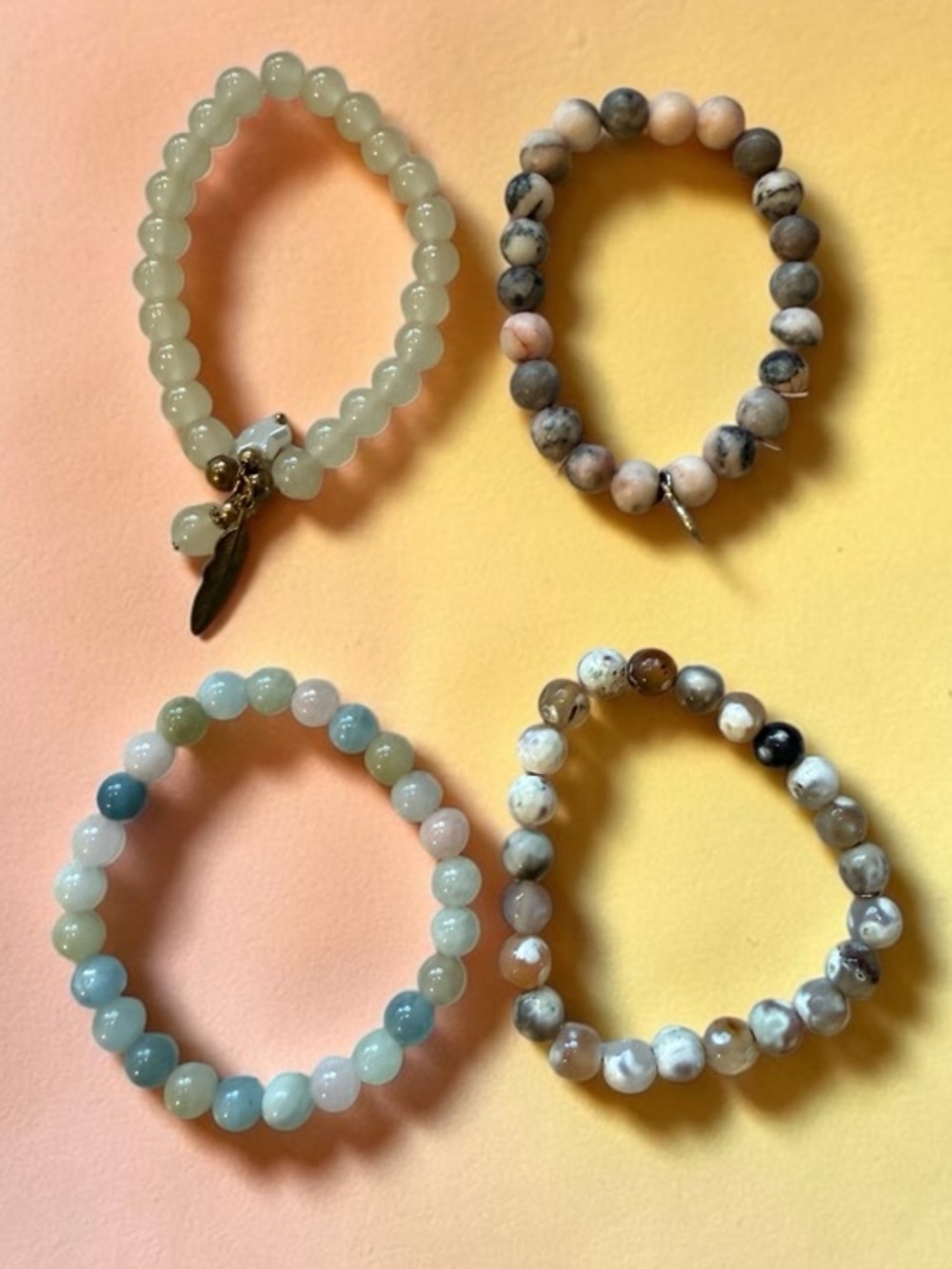🫶🏻 4 Gemstone Beaded Stretch Bracelets